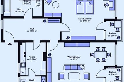 Barrierefreie Wohnung mit Aufzug, Küche, und Bad mit Fenster