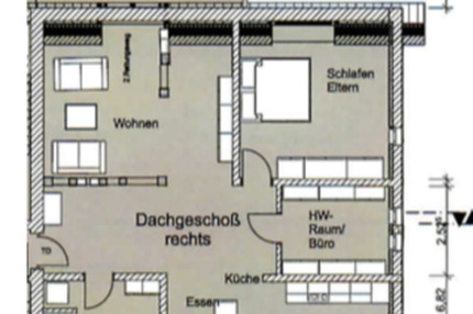 3-Zimmer-Wohnung 1.DG Wohnfläche 93m² mit Panoramabalkon